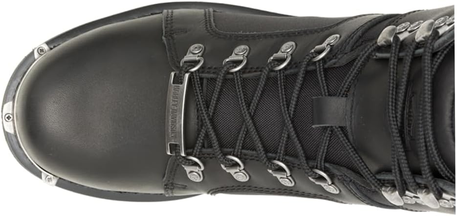 Мужские повседневные ботинки Harley-Davidson Edgefield с круглым носком и шнуровкой, черные, на щиколотку — фото 4