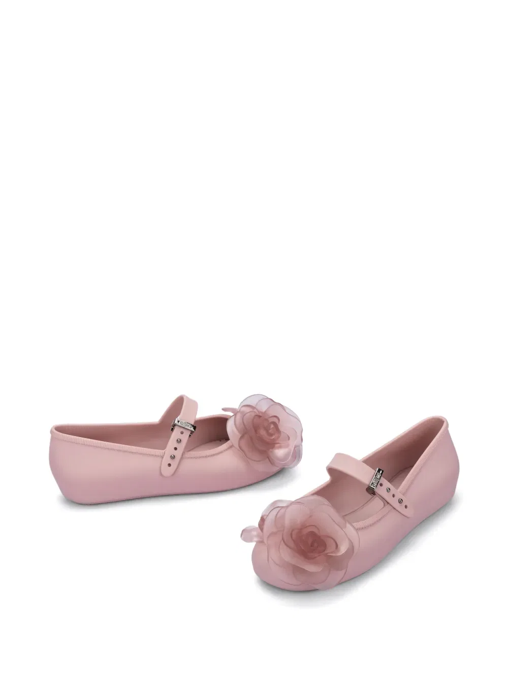 Балетки с цветочными ремешками Mini Melissa, розовый — фото 2