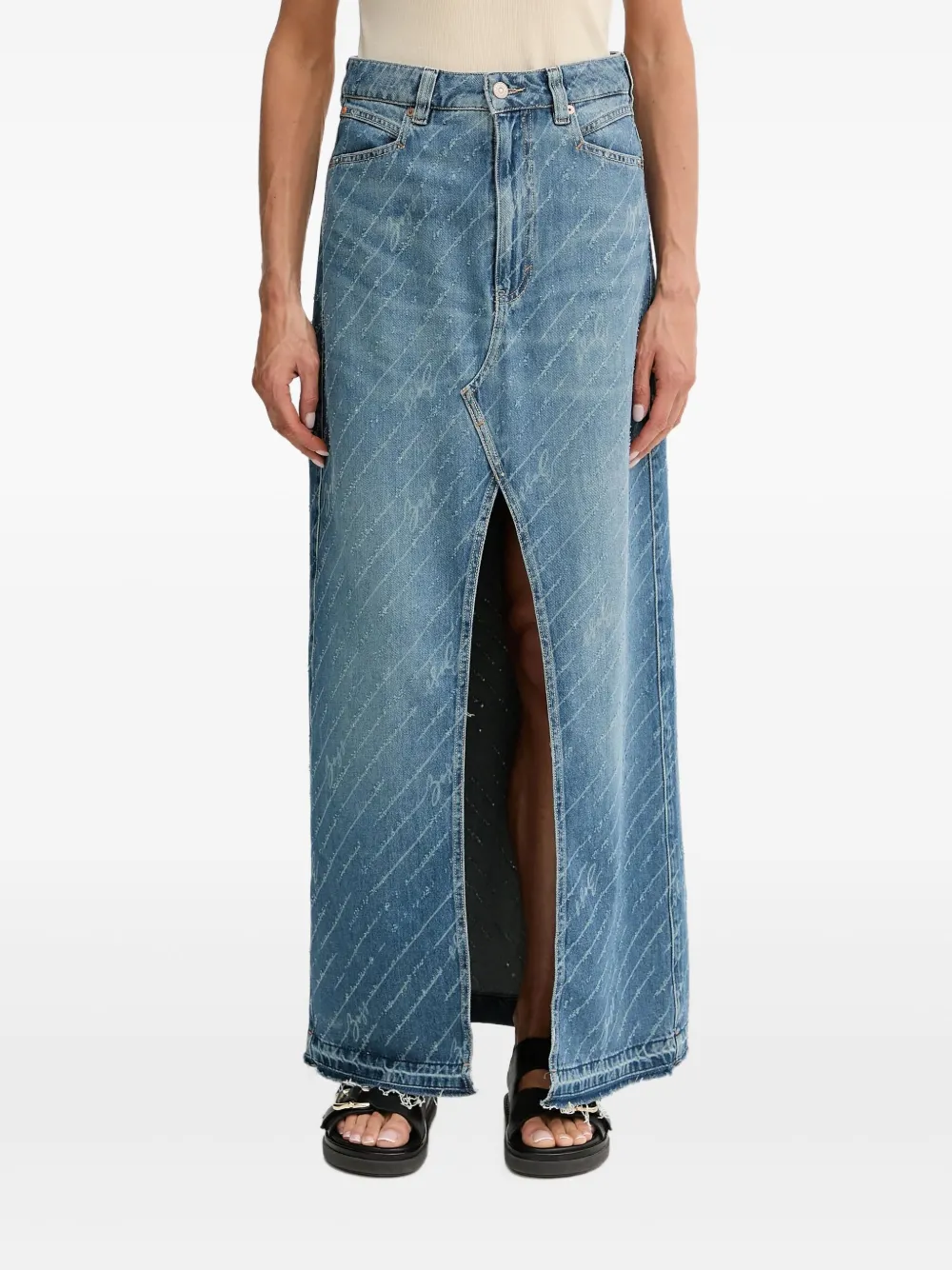 

Джинсовая юбка макси BOSS, синий