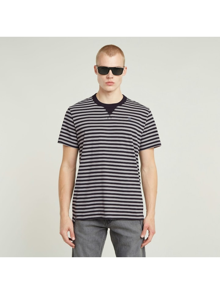 

Футболка G-Star Raw, цвет dk black-grey alloy stripe