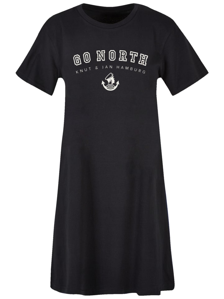 

Короткое платье F4NT4STIC Ladies Tee Dress Go North Knut & Jan Hamburg, черный