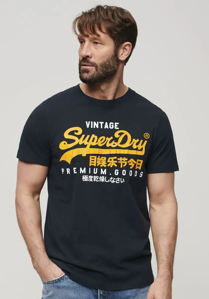 

Рубашка с принтом Superdry "SD-VL DUO TEE", с потрескавшимся принтом, цвет Eclipse Navy