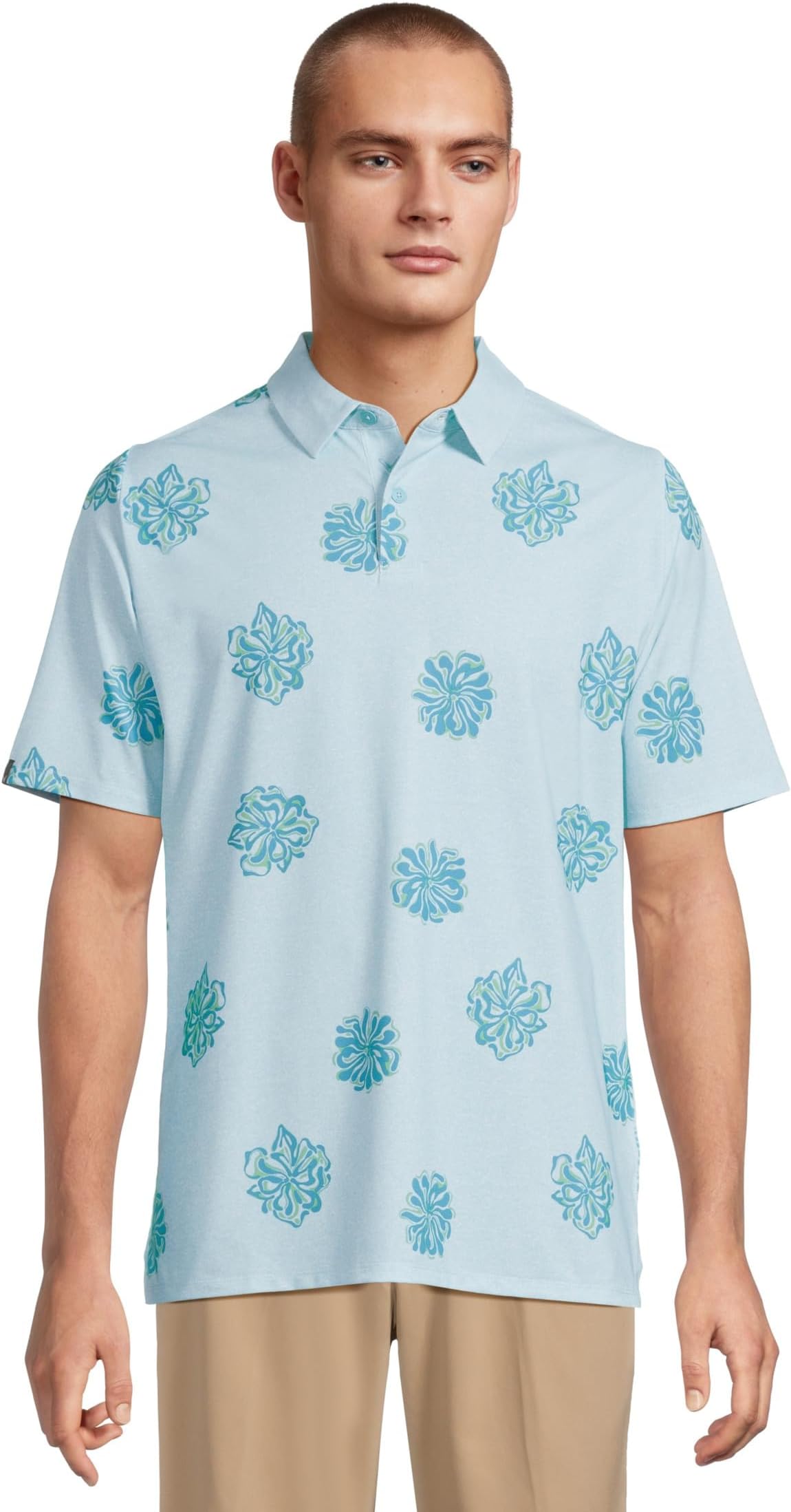 

Поло Callaway Bunker Floral Polo, цвет Blue Radiance Heather