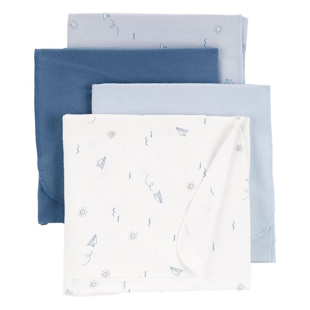 

Набор из 4 одеял для новорожденных мальчиков Carter Carter's, цвет Blue Airplane Stripe