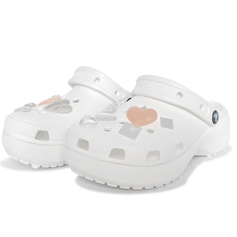 Crocs Классические платформенные клоги White Chocolate Cloud Comfort для женщин в белом цвете, цвет White — фото 3