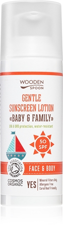

Солнцезащитный крем для всей семьи spf 50 WoodenSpoon Baby & Family, 50 ml
