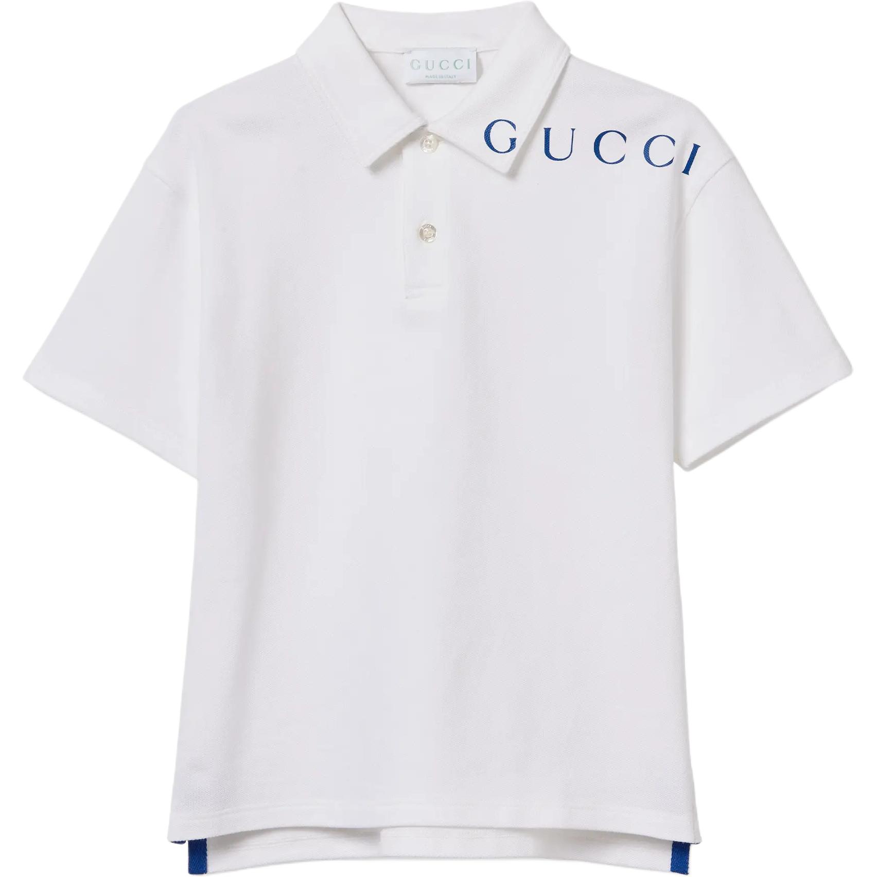 

GUCCI Футболка-поло SS25 ранняя весна детская коллекция White Kids'