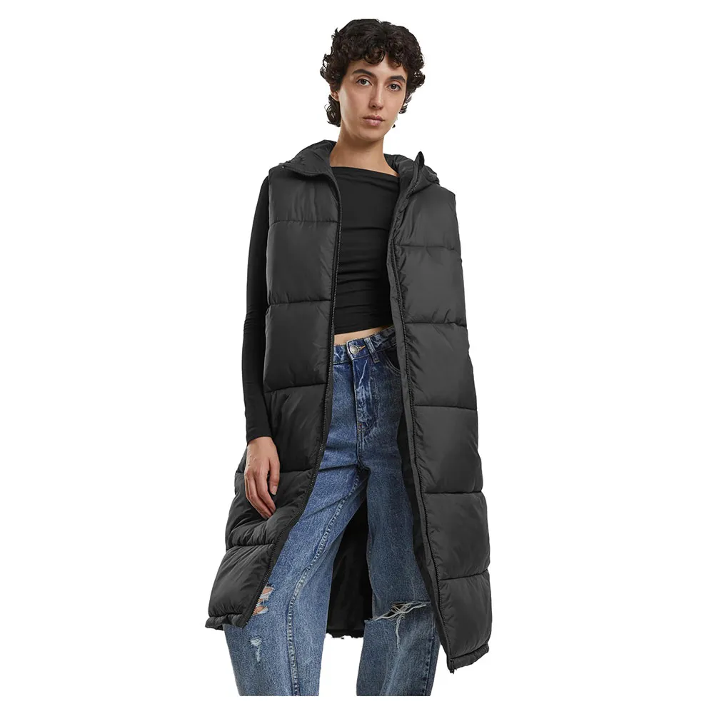 

Жилет Urban Classics Long Hooded Puffer, черный