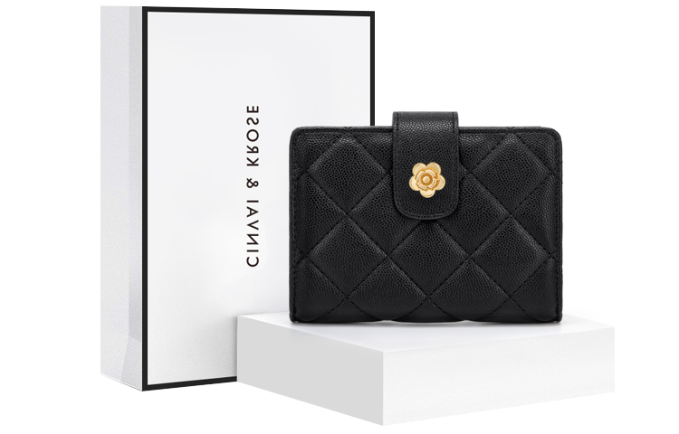 

CinvaiKrose Сумка-клатч Simvay Clos из коровьей кожи с синтетической кожей, с зажимом для монет и карт, обычная, женская, черная/бежевая
