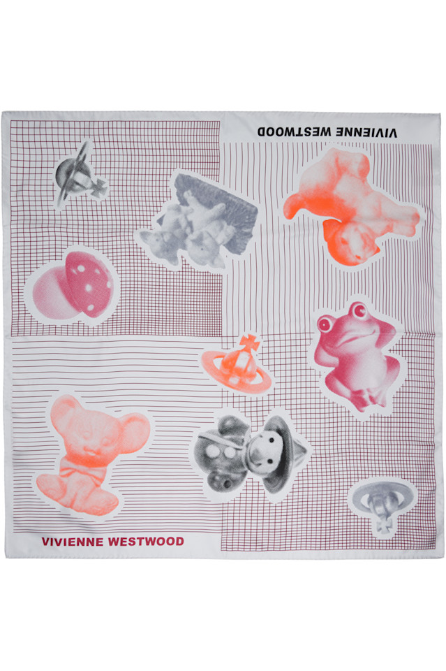 

Фигурный квадратный платок Vivienne Westwood, серый