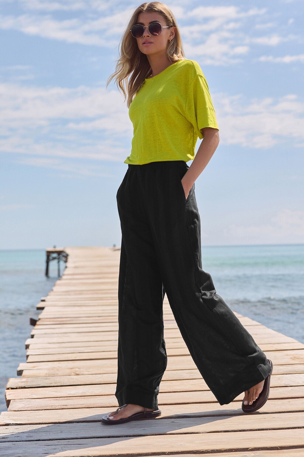 

Брюки из льняной смеси Next, черный