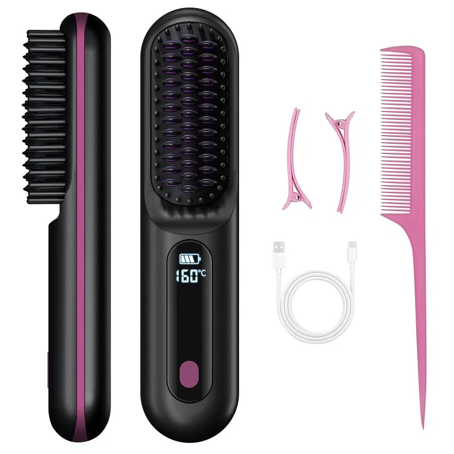 Керамическая щетка для укладки коротких волос Meloka Styling Bürste с ионной технологией, черная Forbany, Schwarz