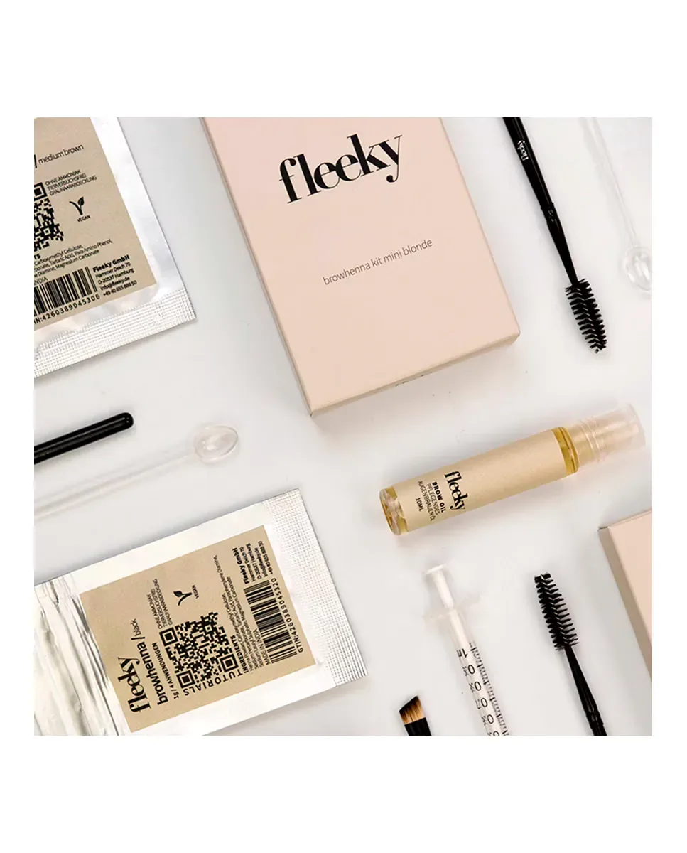 Набор хны для бровей для окрашенных и четких бровей Brows Fleeky, Rubio — фото 3