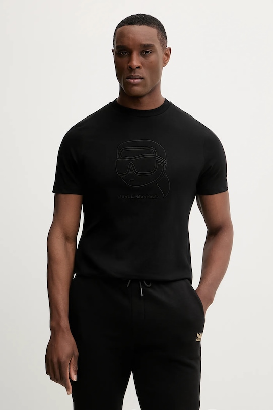 

Хлопковая футболка Karl Lagerfeld, черный