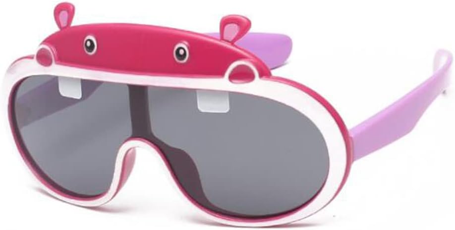 

Детские солнцезащитные очки с мультяшным бегемотом, силиконовые поляризованные солнцезащитные очки с защитой от УФ-излучения (розовая оправа, фиолетовые дужки) Weloveushop, Rose Frame Purple Legs