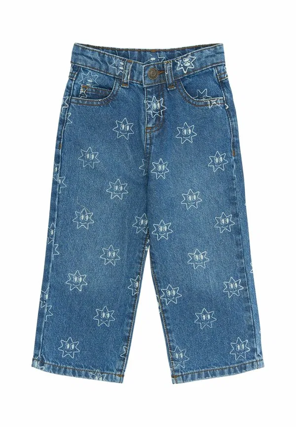 Джинсы рипли с широкими прямыми штанинами The New Siblings, Medium Blue Denim Aop — фото 2
