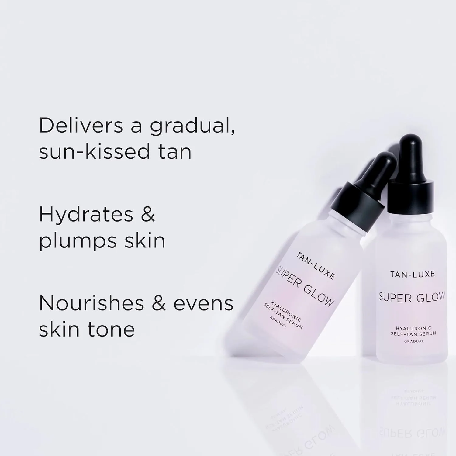 Подарочный набор сыворотки для автозагара TAN-LUXE SUPER GLOW (10 мл). Ежедневный уход за кожей для постепенного получения искусственного загара. Не тестируется на животных и подходит для веганов. 29,6 мл (1 шт.), blue — фото 4