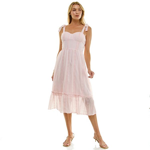 

Детское платье миди с вышивкой и чашечками Lily Rose, Pink