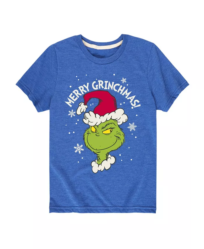 

Футболка с принтом "Merry Grinchmas" для мальчиков старшего возраста The Grinch, синий