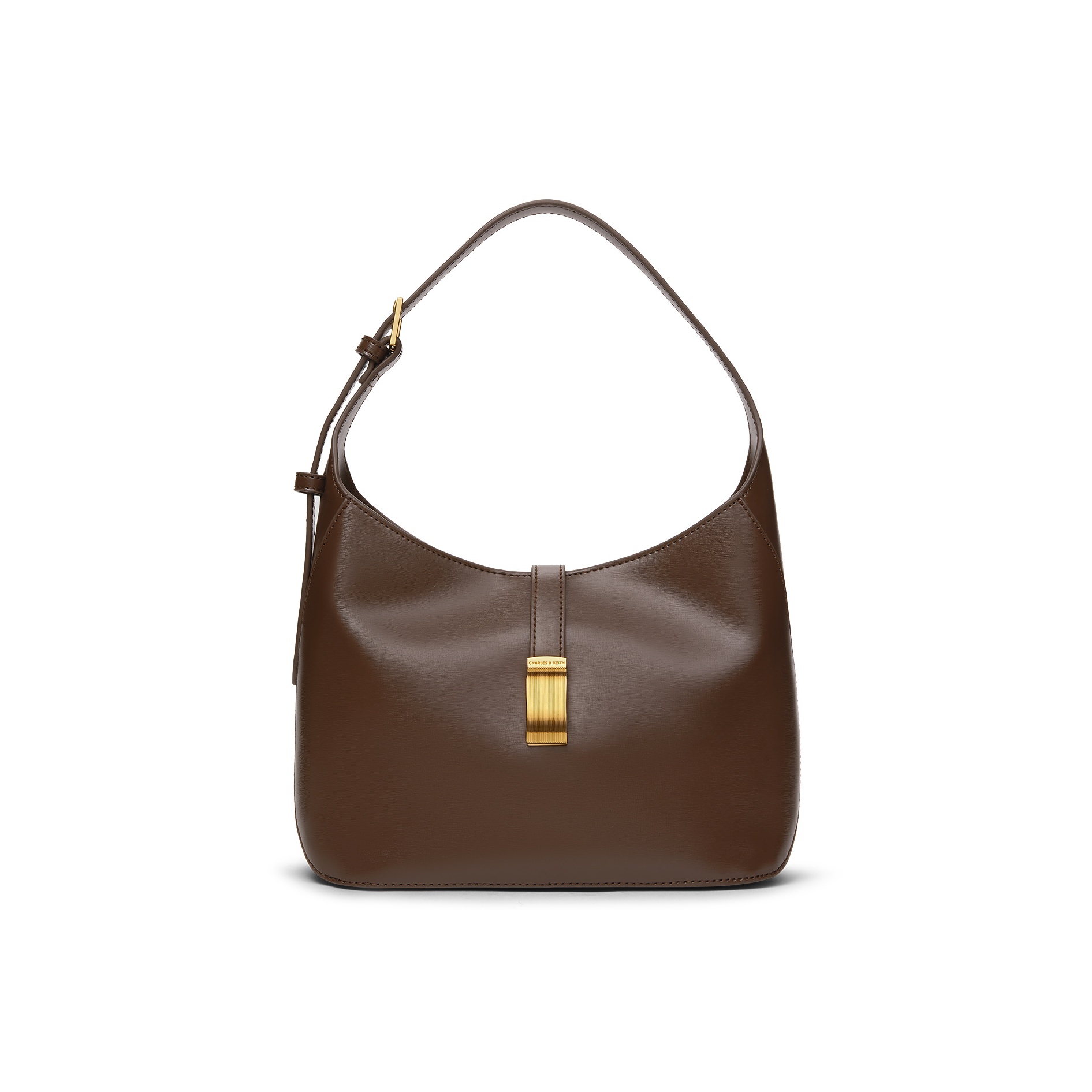 

CHARLES&KEITH Текстильная сумка хобо, Dark Brown Dark Brown