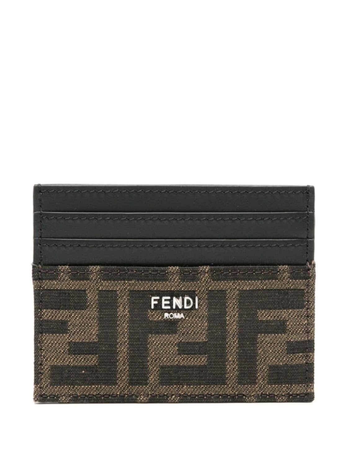 

FENDI жаккардовый картхолдер с логотипом FF, коричневый
