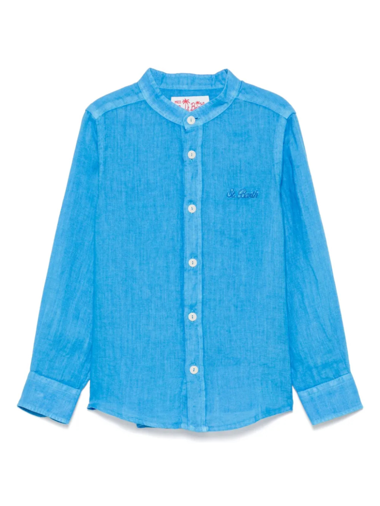 

Льняная рубашка MC2 Saint Barth Kids, синий