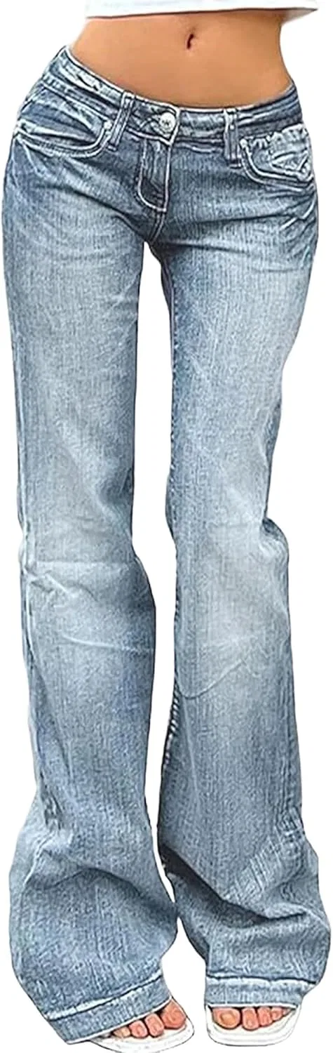 Джинсы клеш Rise Jeans, светло-синие