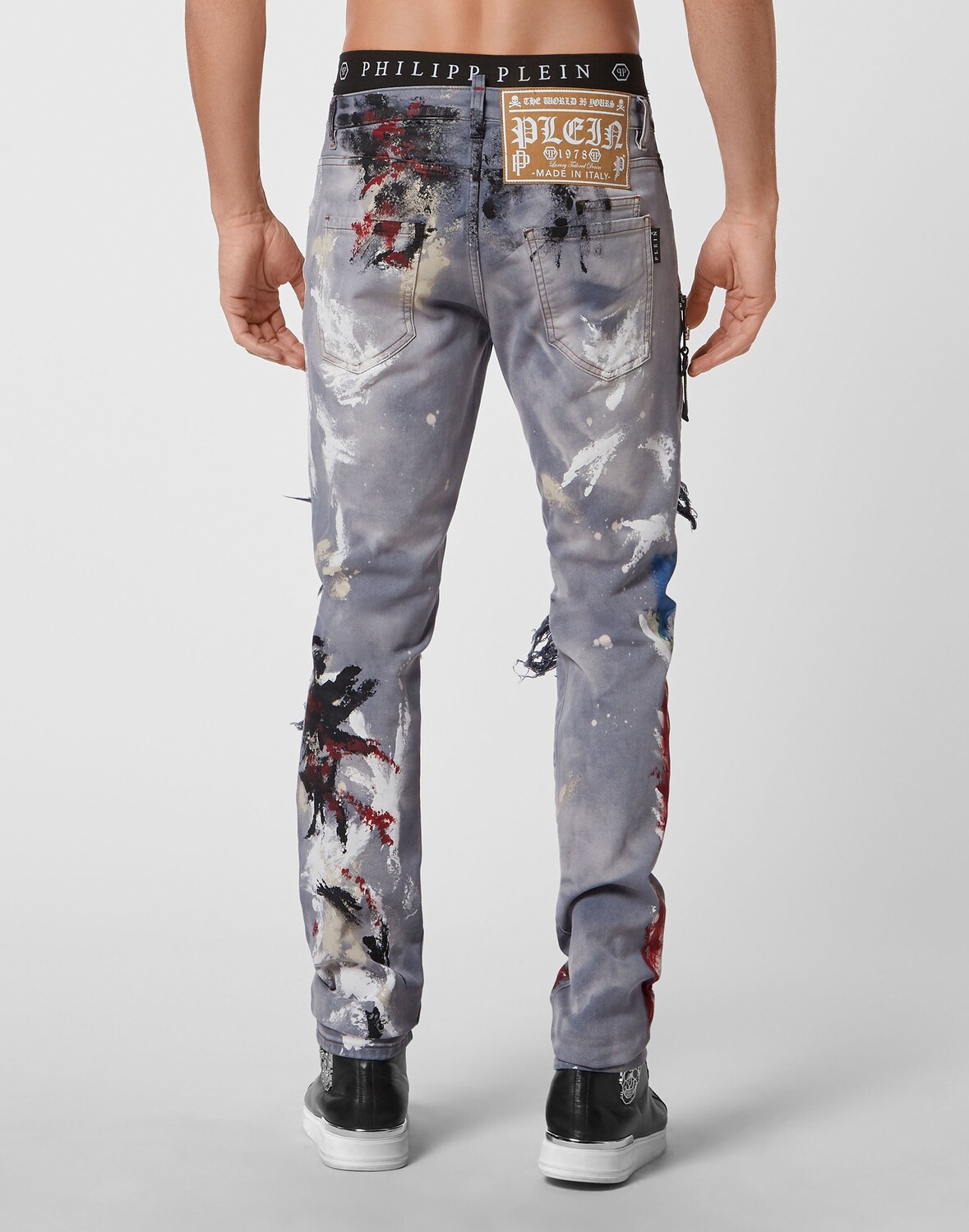 

Джинсовые брюки Rock Star, окрашенные Philipp Plein, цвет Blue Ghost