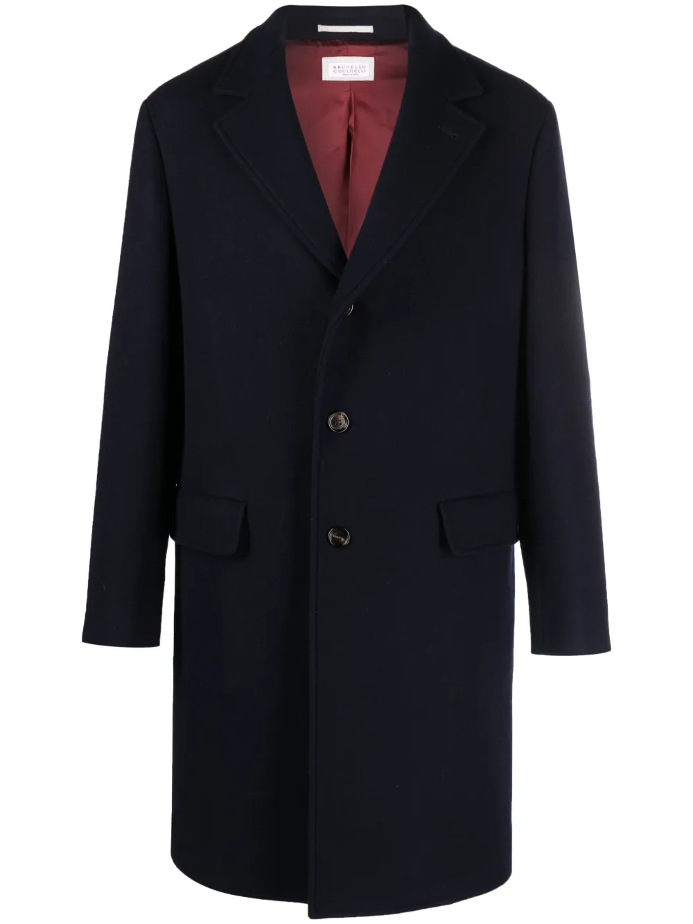 

Однобортное пальто Brunello Cucinelli, синий