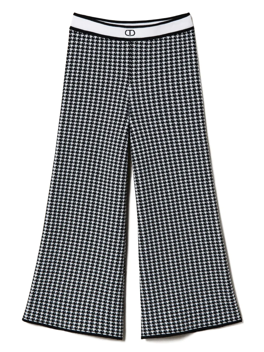 

Жаккардовые брюки в ломаную клетку TWINSET Kids, черный