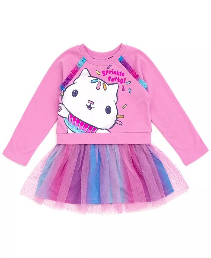 

Платье из френч-терри для девочек Pandy Paws Cakey Cat Dreamworks Gabby'S Dollhouse, фиолетовый