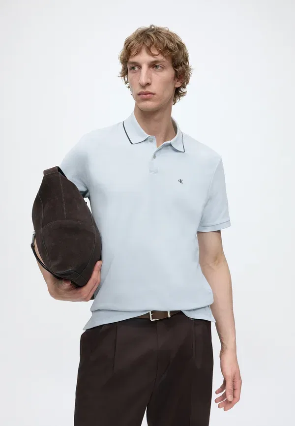 Поло классическое с утонченными кончиками Calvin Klein, цвет пленэр — фото 4