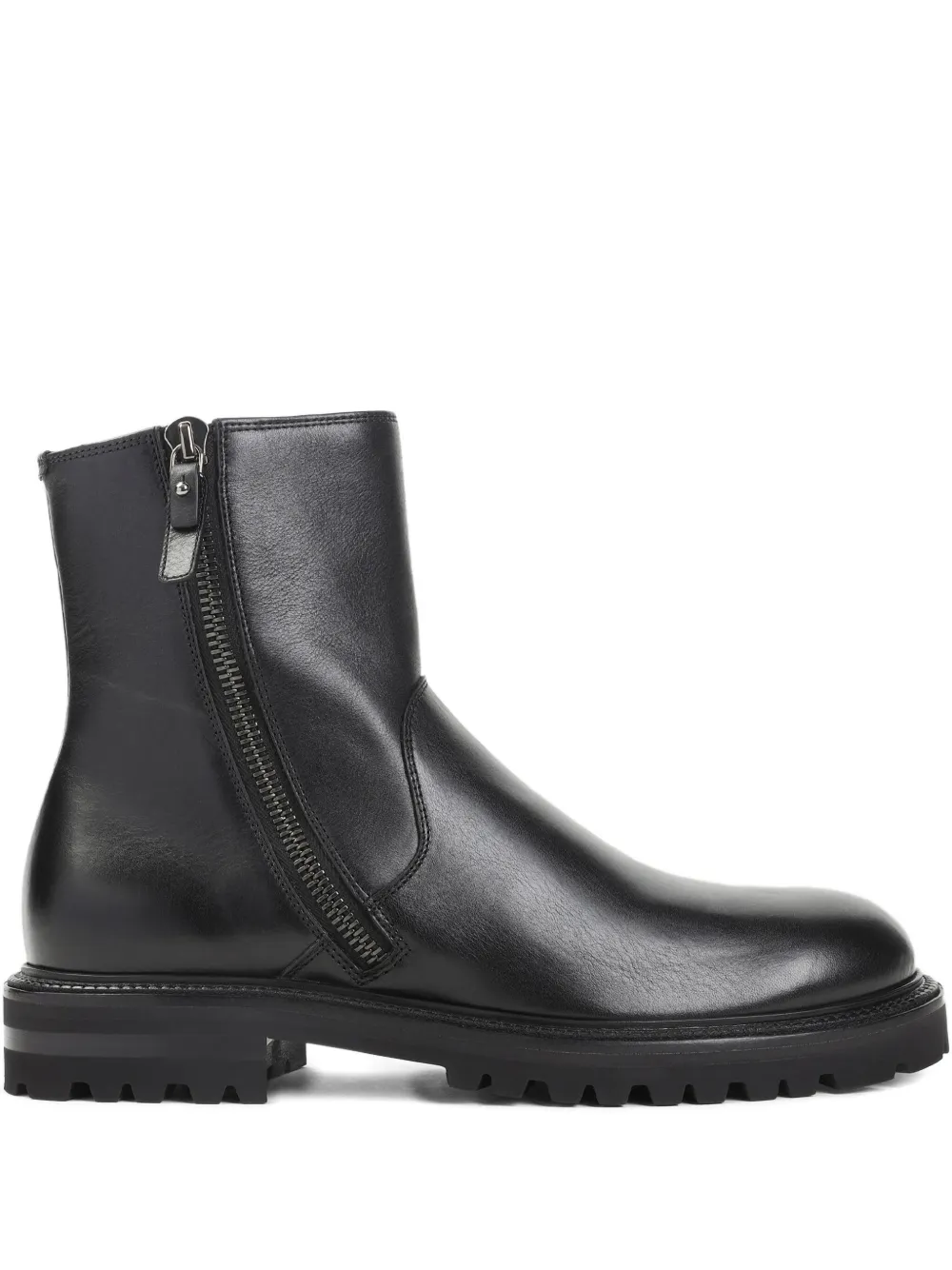 

Кожаные ботинки на молнии GIORGIO ARMANI, черный
