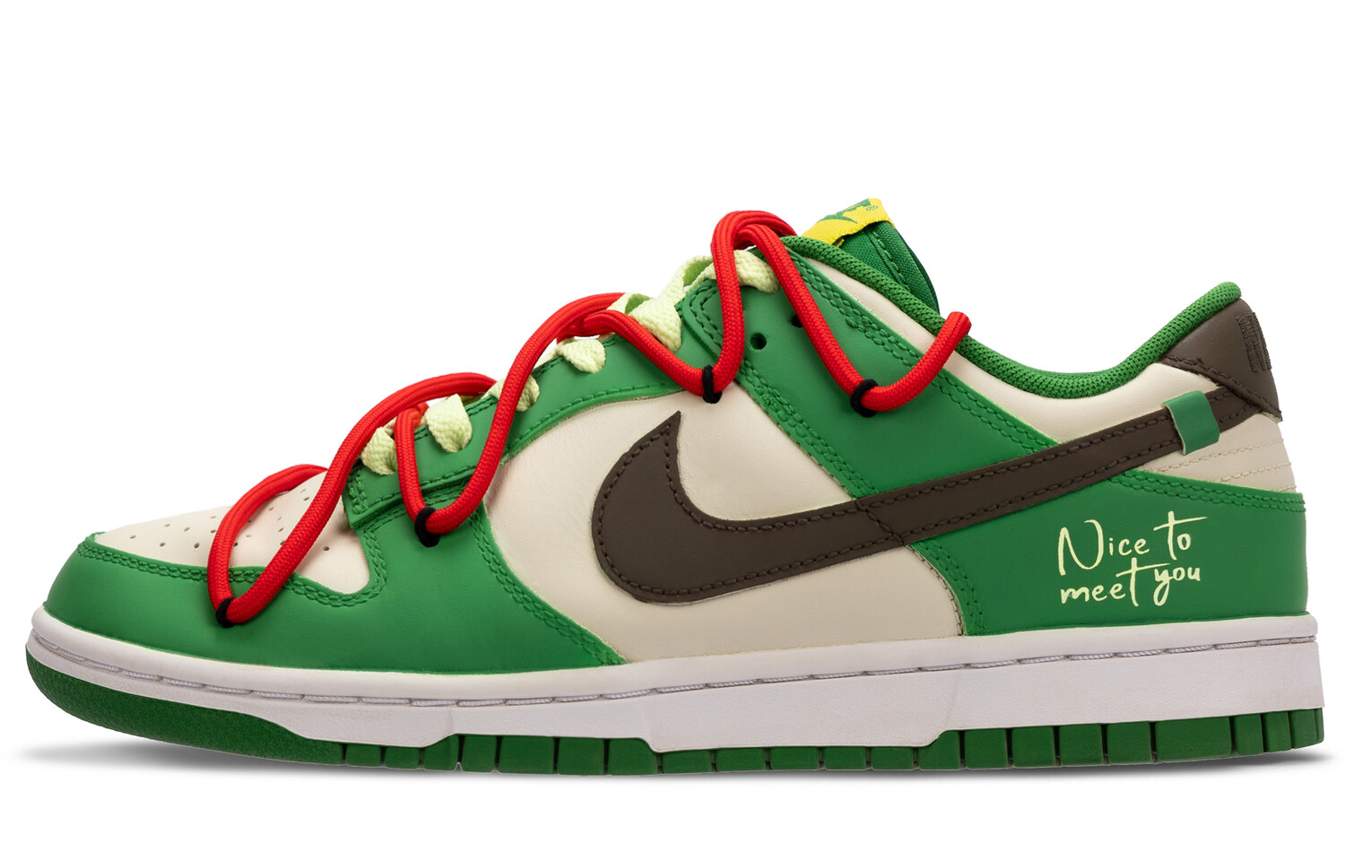 

Кроссовки Nike Dunk Skateboarding Shoes Men Low-top Beige/green/red, зеленый