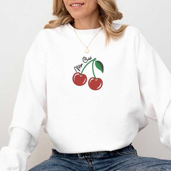 

Вышитый свитшот mon cherie с вишенками Simply Sage Market, White, Белый, Вышитый свитшот mon cherie с вишенками Simply Sage Market, White