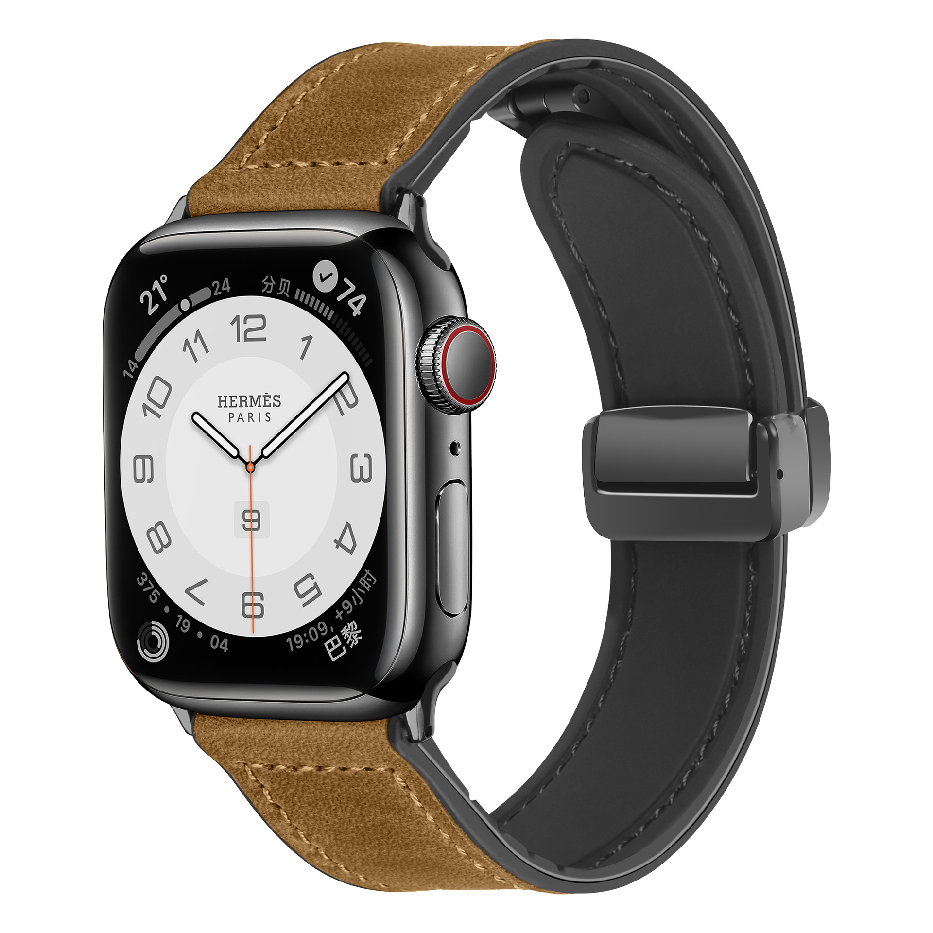 

IBOANN Часы Strap Apple Compatibility Silicone Leather Material 38 49mm, Crazy Horse Brown (strap only)