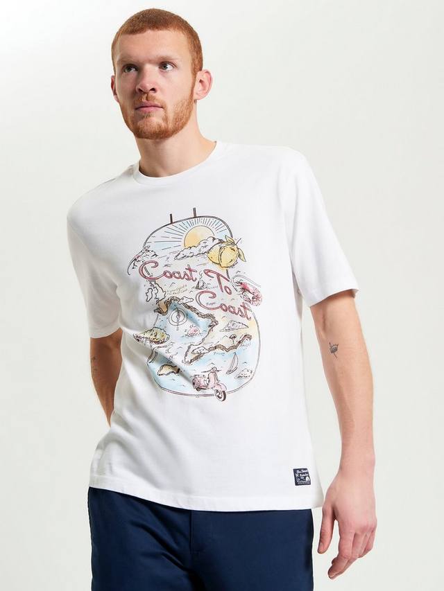 

Футболка Regular Fit с принтом Amalfi Coast из органического хлопка Ben Sherman, White