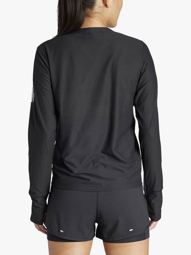 Женский топ для бега the run с длинным рукавом own the run adidas, черный — фото 2