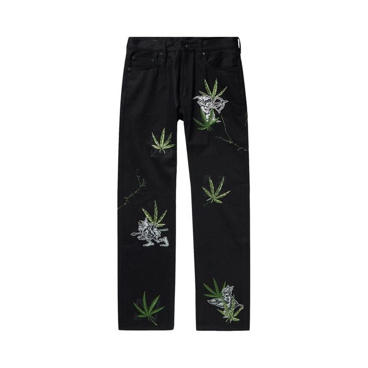 

Джинсы Off-White Weed Skate Fit Jeans, черный