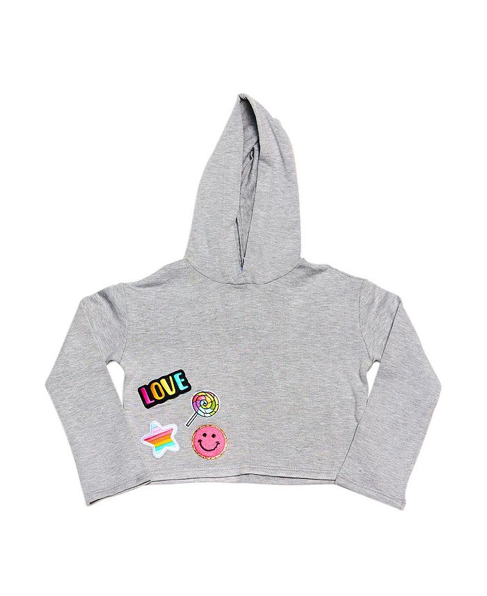

Укороченная толстовка с капюшоном из флиса Butter Fleece для девочек - Big Kid Malibu Sugar, серый