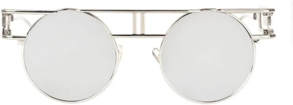 

Круглые солнцезащитные очки из сплава для женщин и мужчин, с большой оправой, зеркальные, в стиле стимпанк, с защитой от УФ-излучения UV400 MTZJH, C5silver Mirror