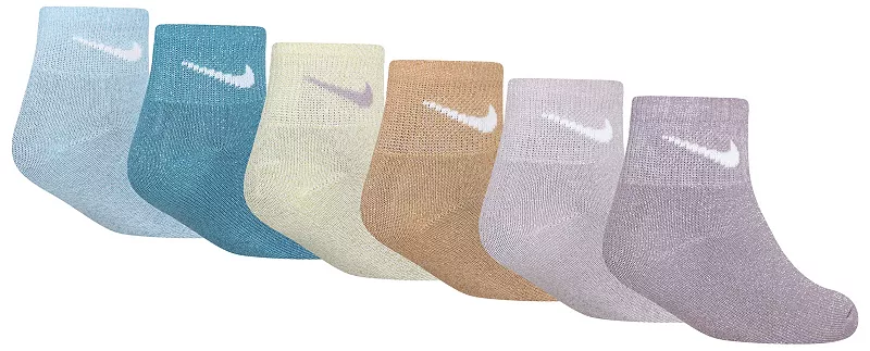 Набор четвертных носков Nike с люрексом, 6 пар, цвет Football Gray — фото 2