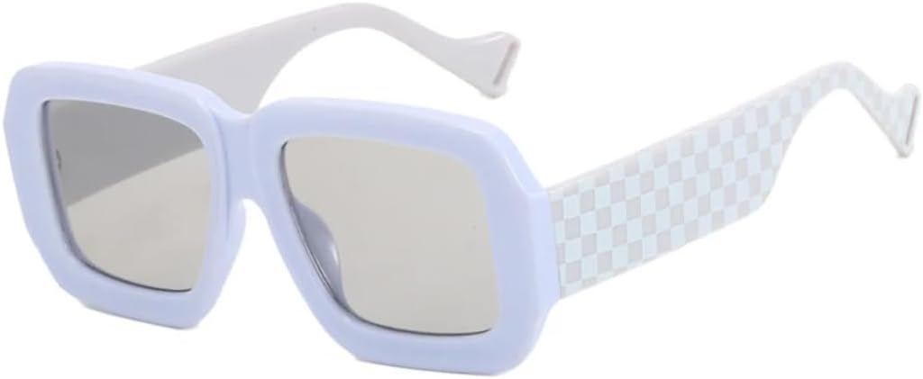 

Солнцезащитные очки с защитой UV400 | Большие линзы в стиле панк, конфетные цвета | для женщин и мужчин, для занятий спортом на открытом воздухе и вождения DSVIGF, Blue Grid Gray