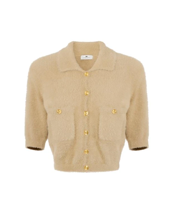 

Мини-Кардиган с декоративными пуговицами Elisabetta Franchi, бежевый