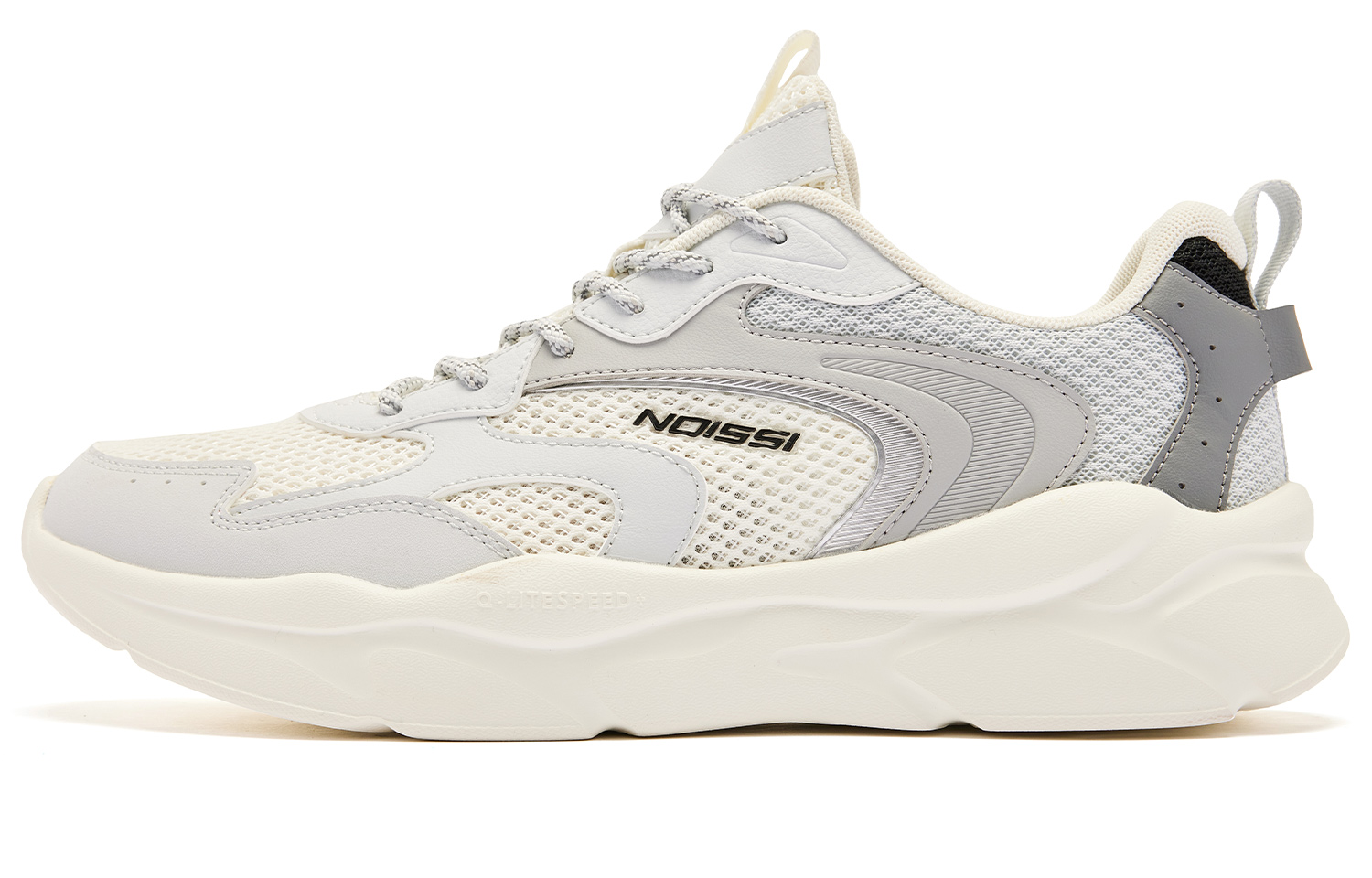 

Дышащие и легкие мужские повседневные кроссовки низкие бежево-серебристые QIAODAN, серо-серебристые слоновой кости