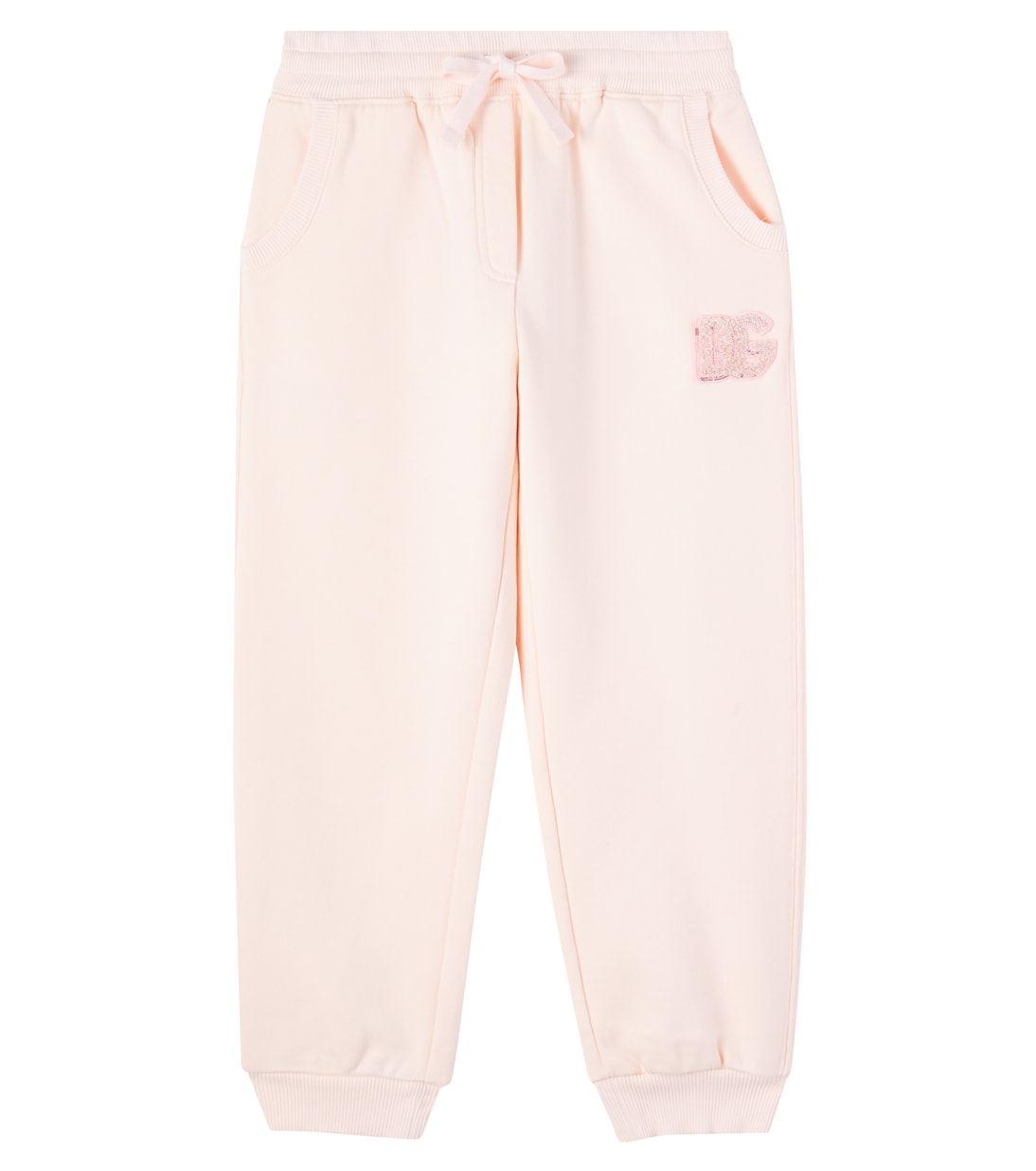 

DG хлопковые спортивные брюки с пайетками Dolce&Gabbana Kids, Rosa Pallido