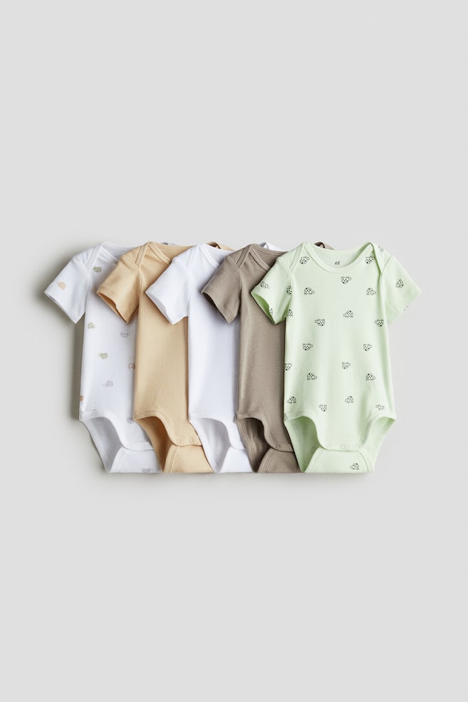 

Упаковка из 5 хлопковых боди H&M, мультиколор