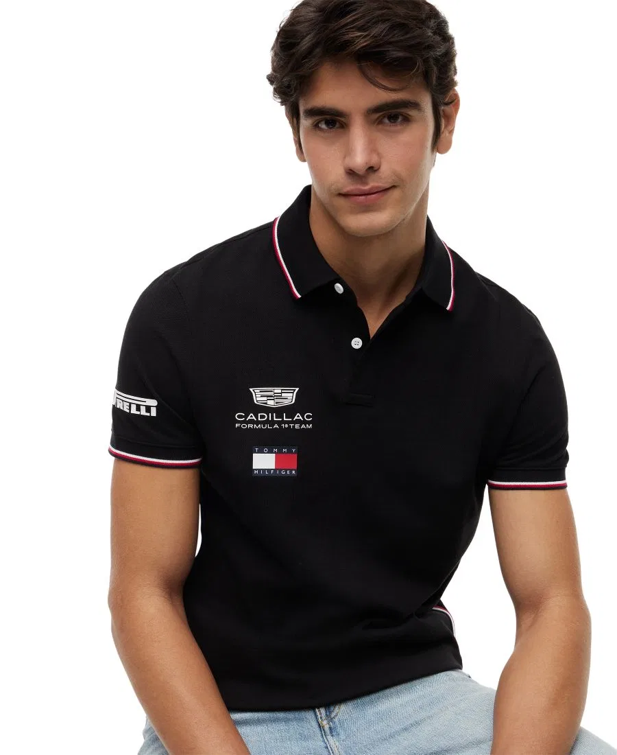 Мужская реплика поло Cadillac F1 с коротким рукавом Tommy Hilfiger, черный — фото 2
