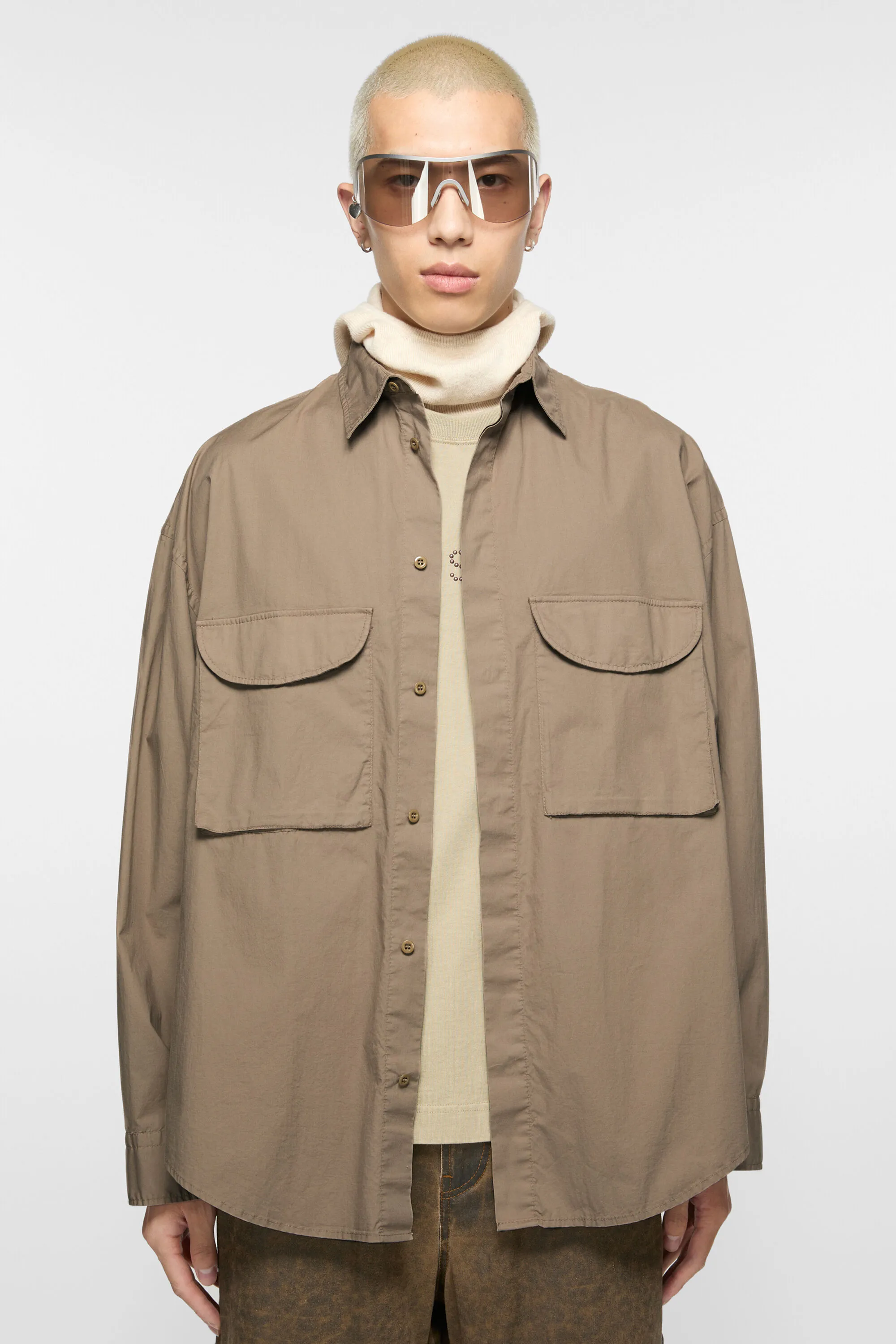 

Рубашка на пуговицах Acne Studios, серо-коричневый