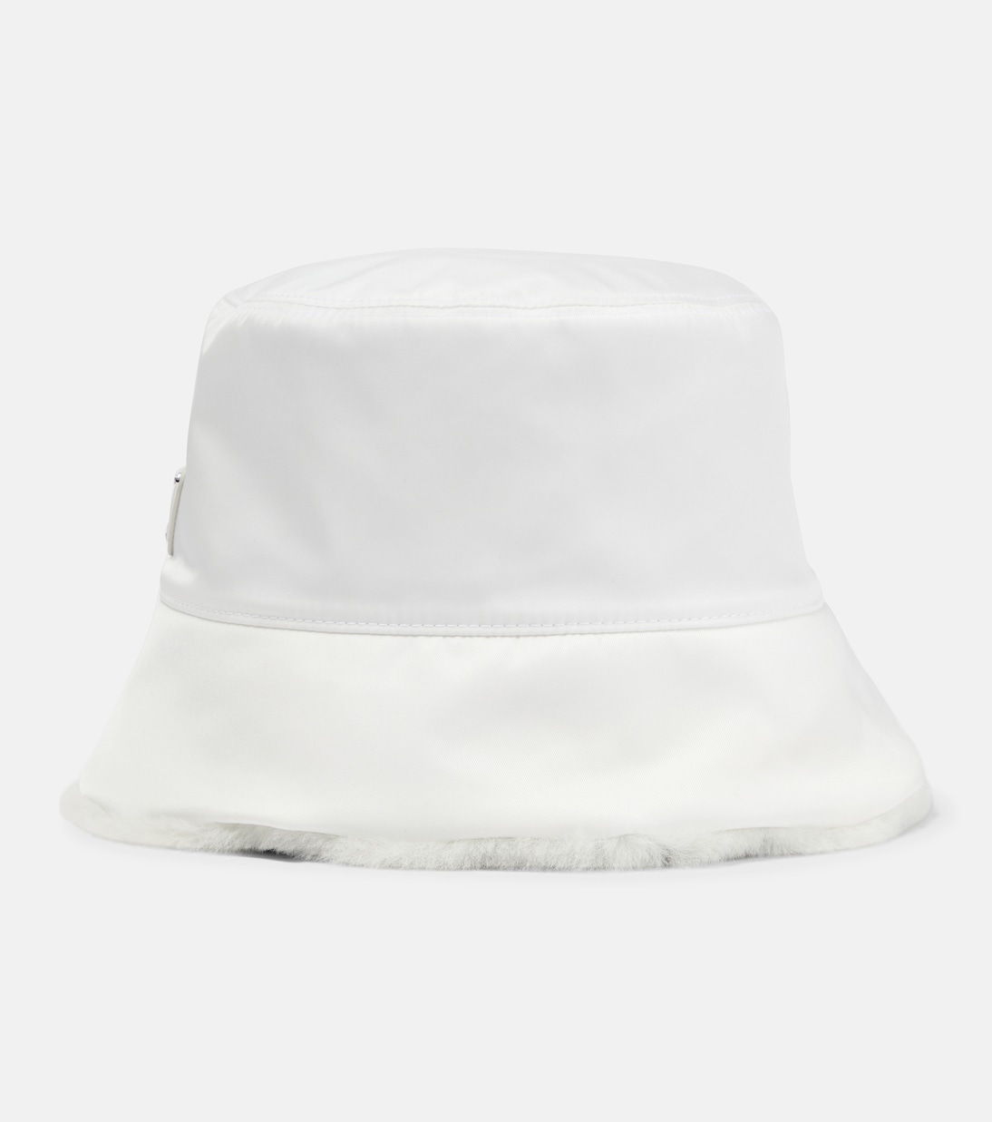 

Панама с отделкой из овчины Re-Nylon Prada, белый